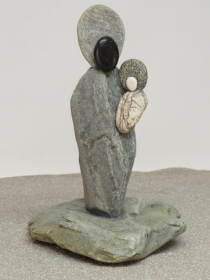 Madonna - Marienfigur - Steinfigur - Maria mit Jesus
