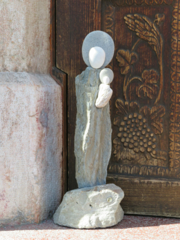 Madonna - Maria mit Jesus - Heiligenfigur - Steinfigur - Tiroler Steinfigur